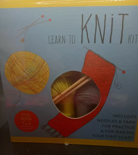 Learn to Knit Kit-new w/o-Includes needles and yarn for making your first scarf