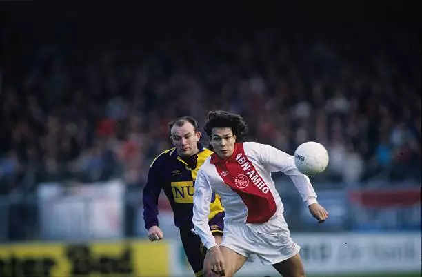 Theo Bos of Vitesse, Jari Litmanen of Ajax match between Ajax and  - Old Photo