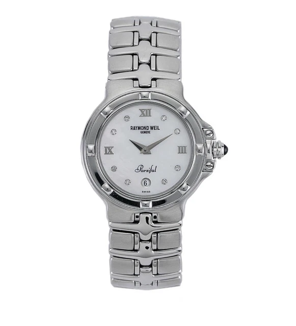 New Raymond Weil Women's Parsifal MOP Diamond Silver Watch 5180-ST-00995   $1550