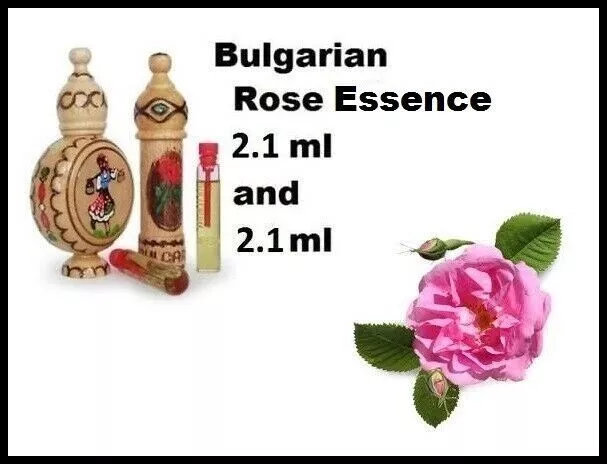 2 x 2,1 ml 100% puro perfume esencial de rosa búlgara Rosa Damascena ACEITE