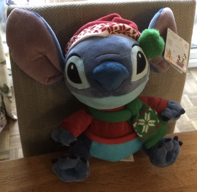 Official Disney Store Stitch Winter Christmas Plush Soft Toy (10”)