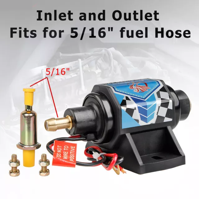 Universal 3/8 Micro Fuel Pump Electric Gas Diesel Inline Low Pressure 12V 5-9PSI