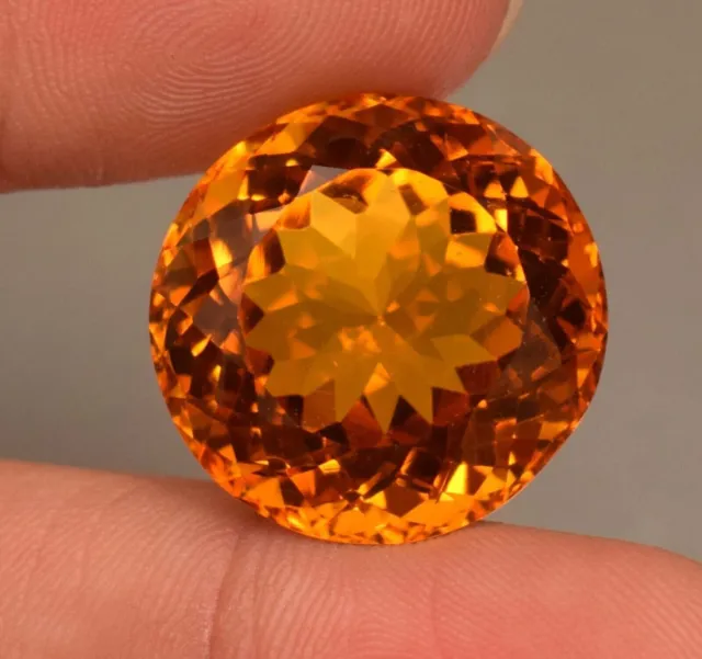 Natural GIE Certified 100 Ct Round Cut Yellow Citrine Brazilian Loose Gemstone