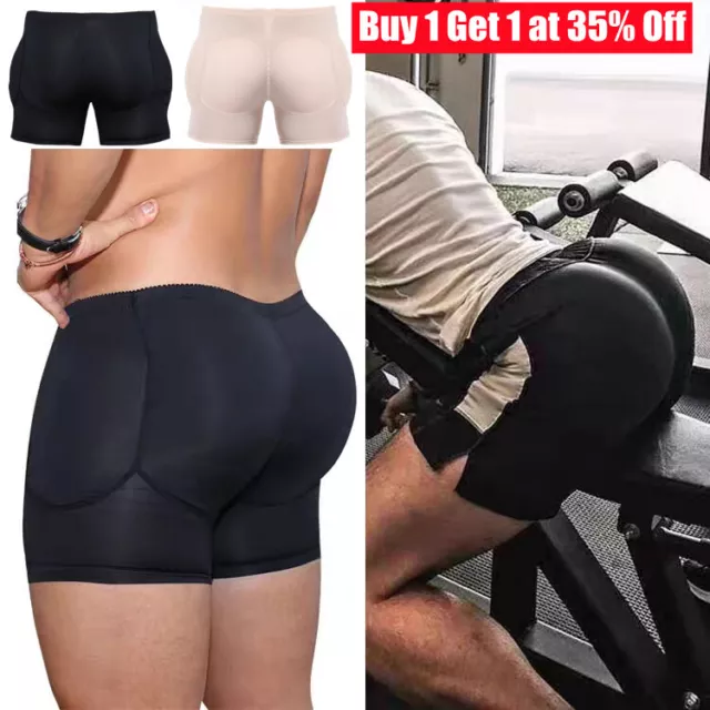 Men Padded Underwear Briefs Boxers Butt Lifter Hip Enhancer Shorts Shaper  Pants