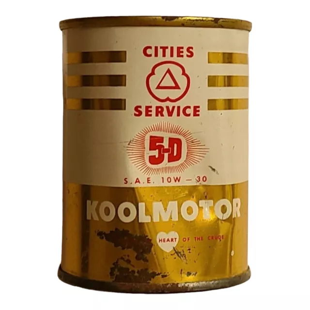 Vintage Oil Can Coin Bank CITIES SERVICE 5D KOOLMOTOR PROMO Small