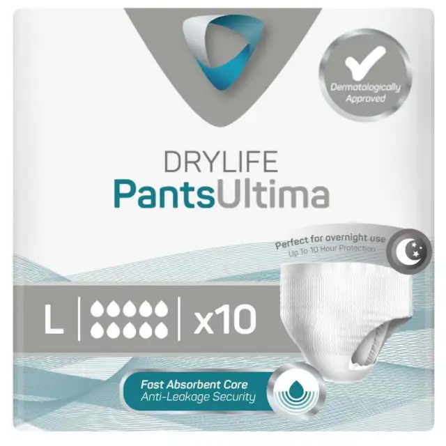 Drylife Unisex Incontinence Pants Ultima - Large - Pack of 10 - 3000ml