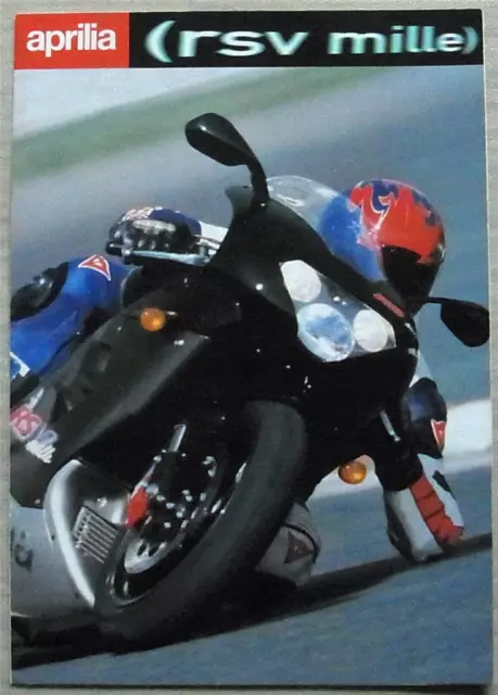 APRILIA RSV MILLE 1000cc MOTORCYCLE Sales Brochure c1999 #Cod. 11/99