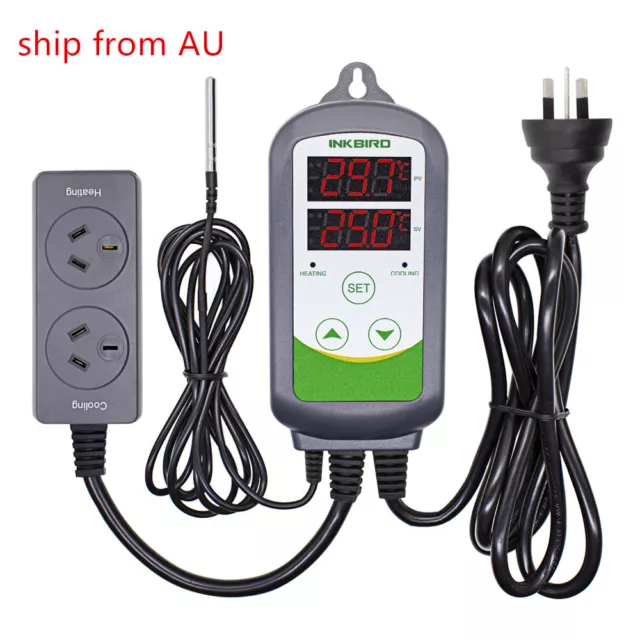 Inkbird ITC-308 110-240V AU PLUG Temp Controller Sensor Home Brew Wine Heat Cool