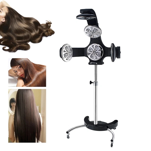 Black Hair Dryer Infrared Heater Drying Hood Tripod Hair Salon Equipment 1300W