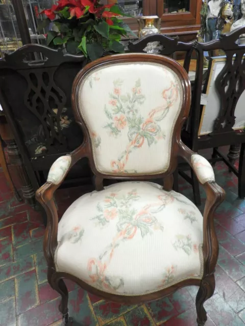 Antike Sessel Dell' 800 Piemontisch IN Walnuss Old-Time Louis Philippe 1870