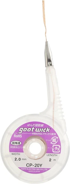 Filo di aspirazione per saldatura goot larghezza 2,0 mm con base in acciaio...