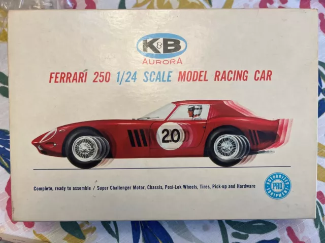 Vintage 1965 K&B 1/24 Ferrari GTO Slot Car With original box and instructions/