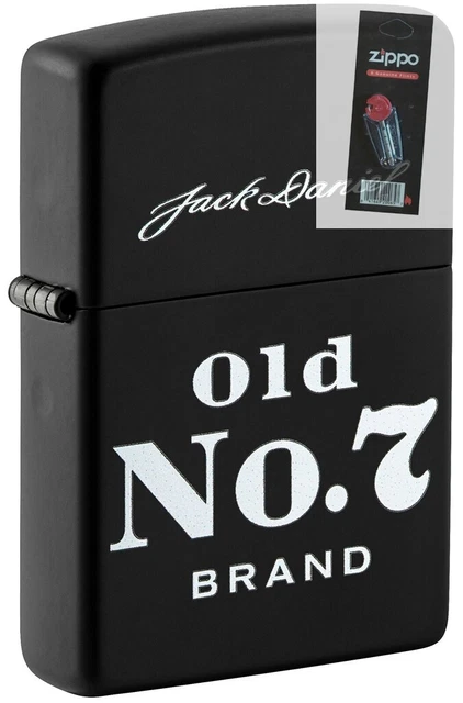 Zippo 49823 Jack Daniels Old No 7 Black Matte Lighter + FLINT PACK