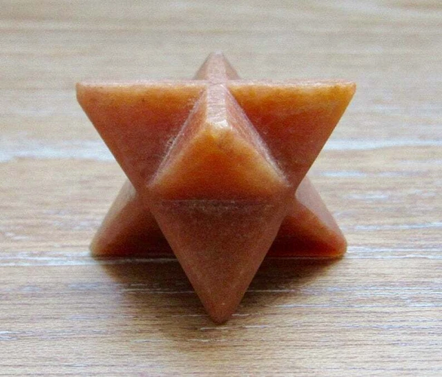 Peach Aventurine Merkaba Star Point Stone Healing Natural Reiki Energy Gemstone