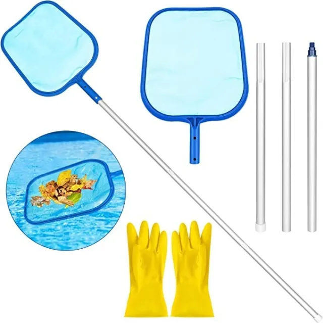 Pool skimming net with 3 section pole 1.5m