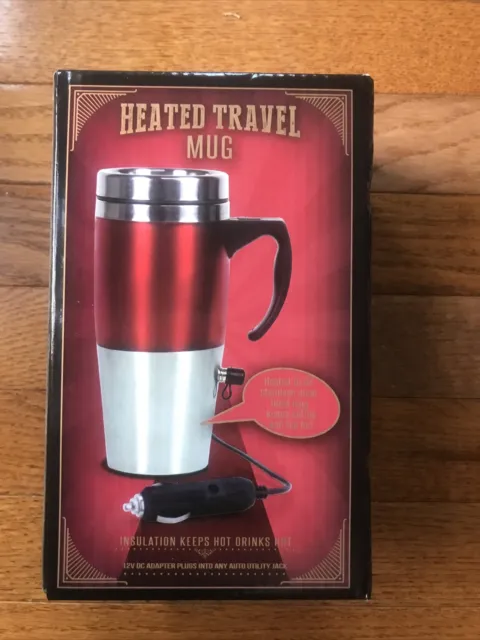 Heated Travel Mug with Handle 15 Oz Stainless Steel Lined Mug New In Box