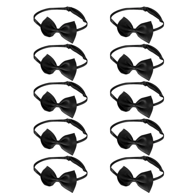 10pcs classique pré-noué  formel  pour enfants noir