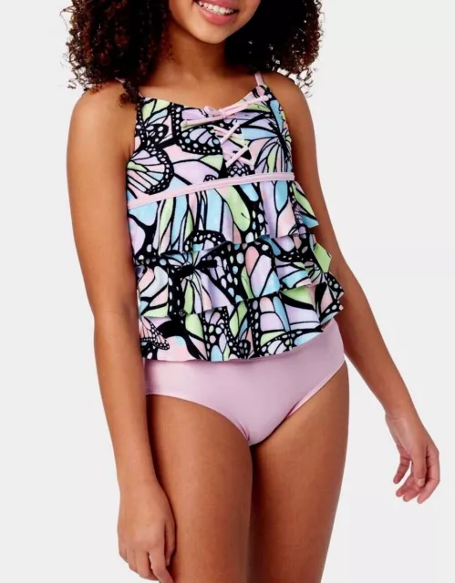 JUSTICE GIRLS SWIMSUIT Tankini Bikini Ruffle Swim Butterfly 12 14 16 18 L  XL NWT $34.90 - PicClick