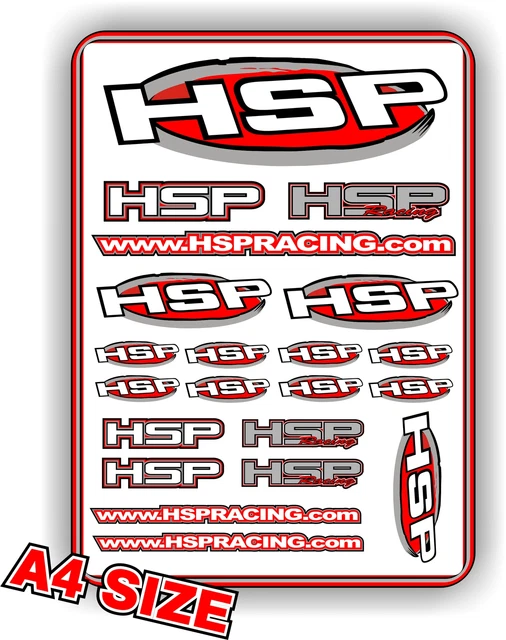 HSP RC CAR Sticker Set 1/10 1/8 Rc Car Size A4 Decal Sheet Bnip Hsp ...