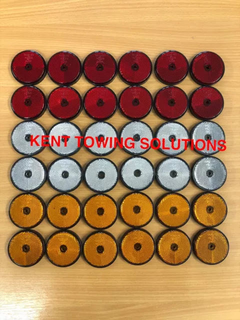 X36 NEW Radex Maypole Clear, Red, Amber Round Trailer Horse Fence Reflectors ✅✅✅