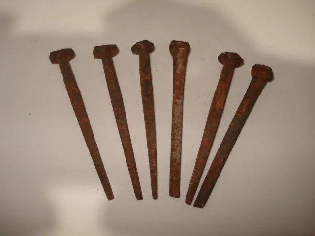 2-1/2" Rose head 6 nails antique square wrought iron vintage rustic NOS
