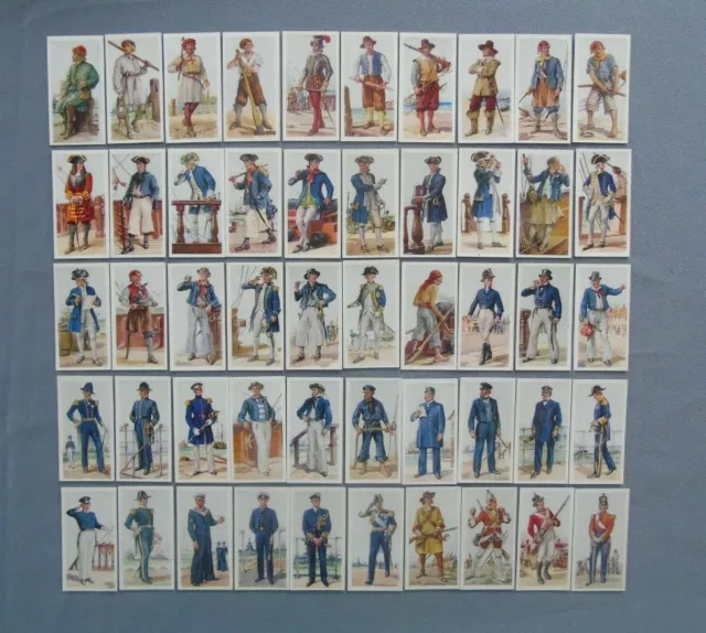 Carreras Set of 50 History of Naval Uniforms - Very Good to Excellent