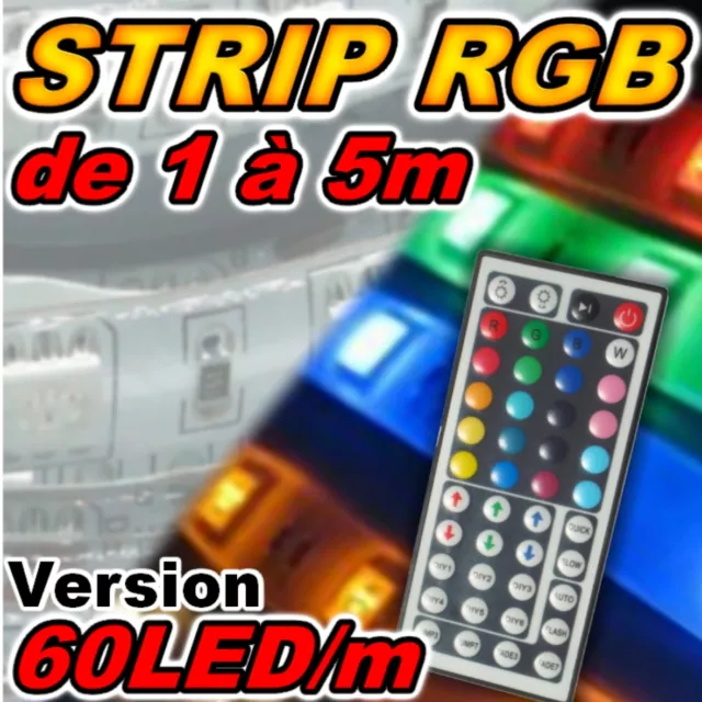 KIT854# Ruban LED RGB longueur au choix version 60 LED/m de 1 à 5 m -strip led