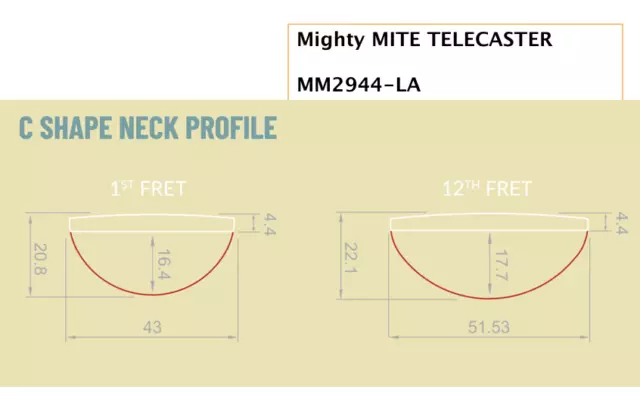 New Manche FENDER TELECASTER Lic. Mighty Mite- MM2944-LA - guitare TELE 3