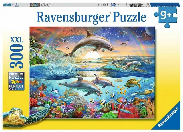 Ravensburger Kinderpuzzle - 12895 Delfinparadies - Unterwasserwelt-Puzzle für Ki