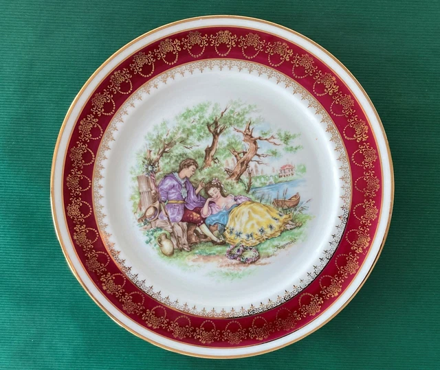 Assiette décorative Limoges décor Fragonard Ø25.5cm