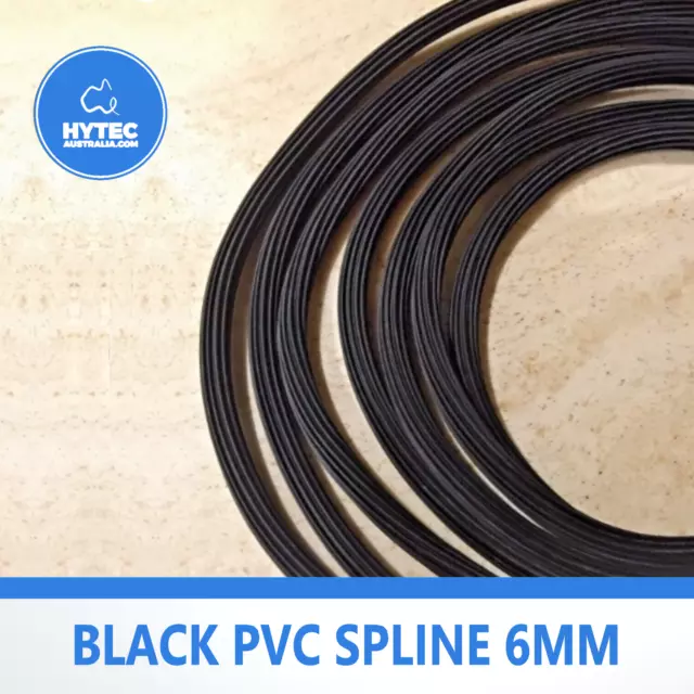 Spline Black PVC For Insect Flyscreen Mesh Windows Doors Caravans 6mm Dia x 7M L