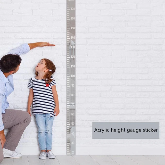 KID GROWTH CHART Acrylic Height Measure Decals Wall Sticker Growth