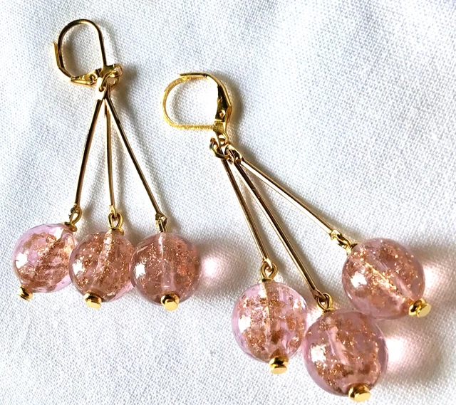 Boucles D'oreilles Perles Millefiori De Murano Sur Tiges En Argent 925 - Neuf Sans Emballage