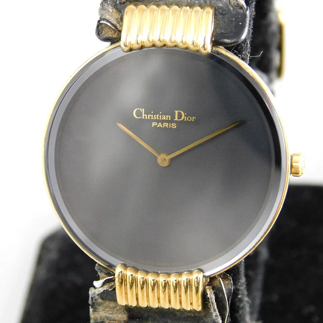 Christian Dior Bagheera 47 153-3  BLACK MEN'S VINTAGE WATCH SWISS MADE QUARTZ