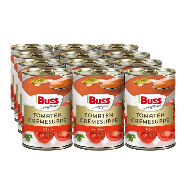 Contenitori Buss Zuppa Crema Pomodoro Affinata con Panna 12x400g NUOVA 10/25