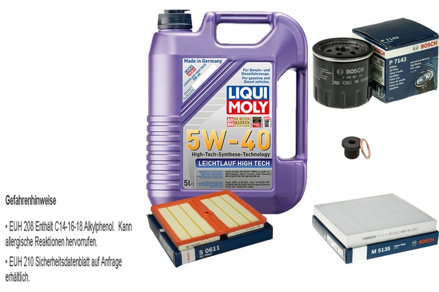 Filter set inspection package 6 litre engine oil light barrel High Tech 5W-40 SCT Germany oil filter