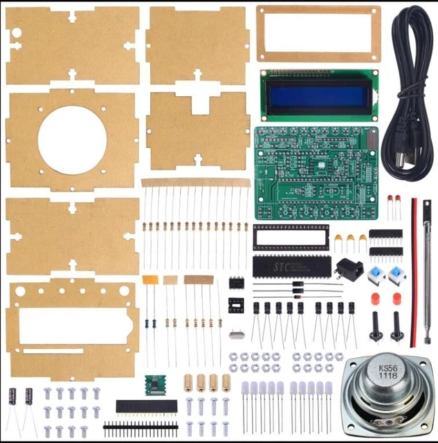 Kit de práctica de soldadura RDA5807, ensamblaje de Radio FM Digital, 87-108MHZ, pantalla LCD, piezas sueltas soldadas DIY Kit de práctica de soldadura RDA5807, ensamblaje de Radio FM Digital, 87-108MHZ, pantalla LCD, piezas sueltas soldadas DIY