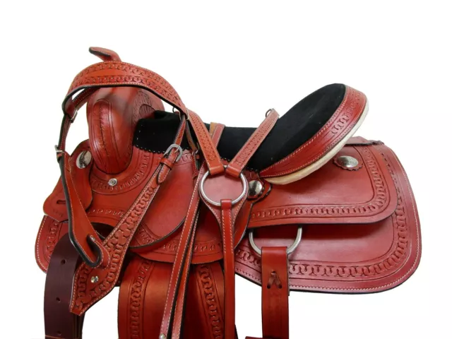 Gaited Western Horse Saddle Used Leather Pleasure Trail Tack Set 15 16 17 18