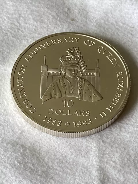 1992 Salomoneninseln Königin Elizabeth Ii Krönung Silberbeweis $ 10 Münze 3