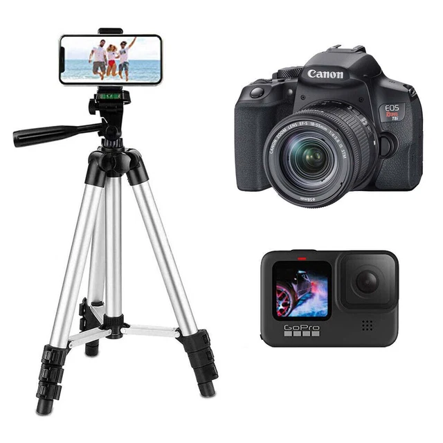 Treppiede per fotocamera portatile in alluminio, smartphone professionale,...