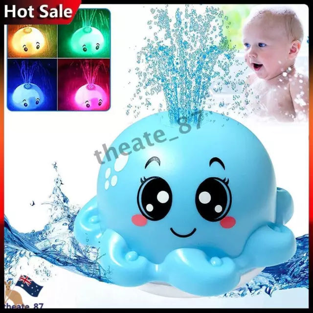 Octopus Whale Automatic Water Spray Bath Toys With LED Lights Baby Bathroom Kids