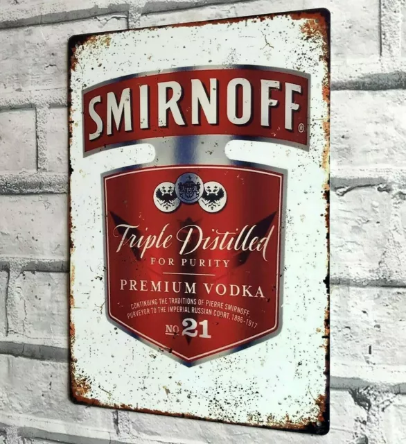 Bar Signs SMIRNOFF VODKA  Large Vintage Style Home Bar Sign Pub Man Cave Shed