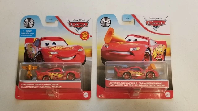 MATTEL DISNEY PIXAR Cars Metal Lightning McQueen w/ Piston Cup Trophy ...