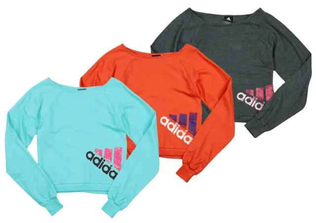 Adidas Youth Girls Scoop Neck 1980 Style Dance Sweatshirt Sweater, Color Options