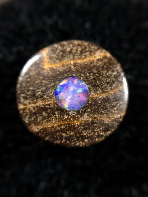 3.3tcw Australian Boulder Opal, Flashing Opal Inlay 9.5mm x 3.5mm