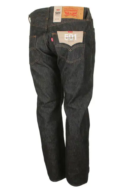 Levis 501 Shrink To Fit  Button Fly Jeans Straight Leg Color Black Rigid 0226