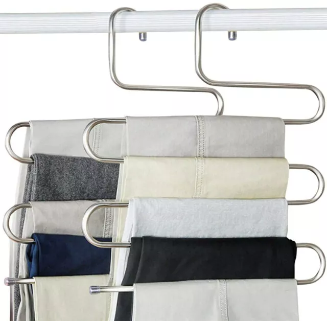 Trousers Hanger 5 Layers S Shape Pants Scarf Hanger Holder Closet Space Saver