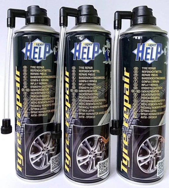 (17,30€/L) 3x 500ml Reifenpannenspray Dichtmittel Tyre Repair Super Help