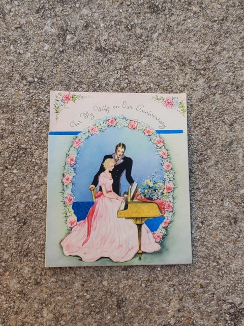 VINTAGE WEDDING ANNIVERSARY Card To Wife Piano 50 s Decor 12 69 PicClick vintage-wedding-anniversary-card-to-wife-piano-50-s-decor-12-69-picclick
