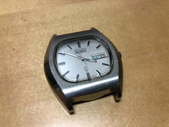 Montre Seiko Quartz Vintage SQ - Cadran Blanc, Acier, Fonctionne Parfaitement - Pour Homme
